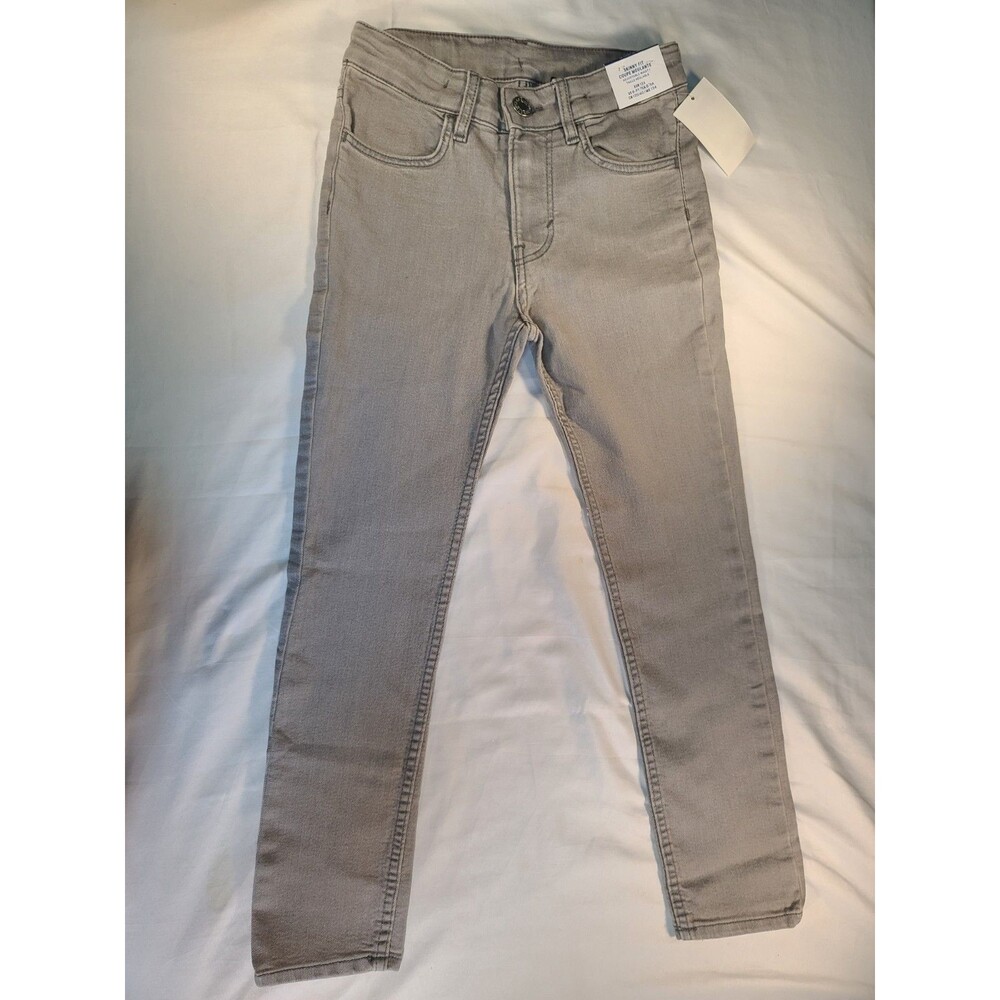 H&M Kids Size 8-9Y Gray Skinny Fit Adjustable Waist Jeans NWT